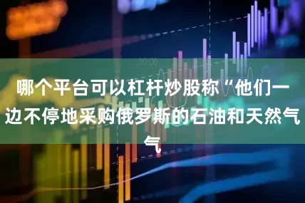 哪个平台可以杠杆炒股称“他们一边不停地采购俄罗斯的石油和天然气